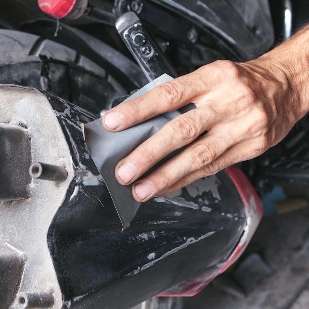 Fandeli | Pack Multi-Purpose Sandpaper Pack + Waterproof Sandpaper | 50 Sheets | Assorted Multi-Purpose (80, 120, 220), Waterproof (220, 320, 400) | 23 x 28 cm | Perfect for Sanding Metal and Wood - Image 8